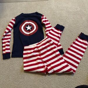 Hanna Andersson Marvel Captain America Kids Pajama Set Long Sleeve US 6-7 120cm
